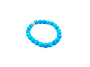 Matte Color Jade Shamballa Blue Bracelet 8Mm