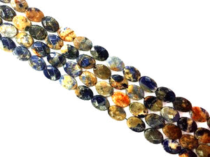 Red Line Sodalite Faceted Flat Oval 8X12Mm
