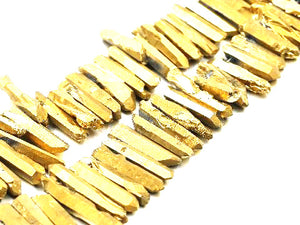 Matte Crystal Quartz Gold Stick(Egaduated) 8X25-12X50Mm