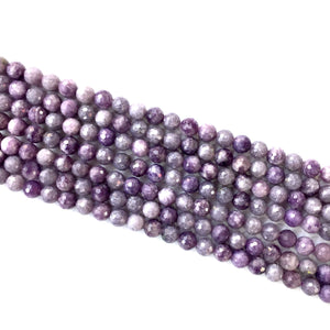 Lepidolite Faceted Beads 6mm