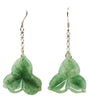 Green aventurine   Bell Flower Dangling Earrings