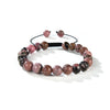 Black Banded Rhodonite Round Beads Slide Bracelet 8mm
