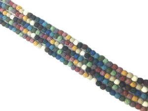 Lava Stone Rainbow Round Beads 12Mm