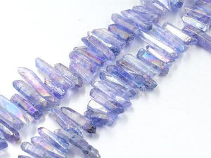 Crystal Quartz Ab Royalblue Stick 5X25-8X30Mm