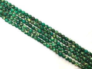 Impression Jasper Green Ound Beads 8Mm