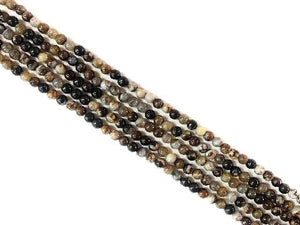 Lce Agate Tan Round Beads 8Mm