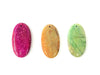 Color Agate Flat Oval Pendant 30X55Mm