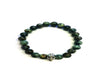 African Turquoise Silver Skull Beadad Bracelet 8Mm