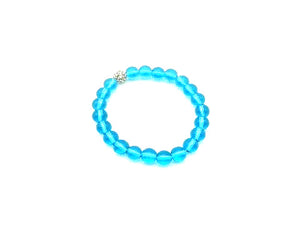 Glass Shamballa Blue Bracelet 8Mm