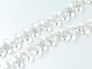 Thunder Polish Glass Crystal White Faceted Teardrop 5X7Mm