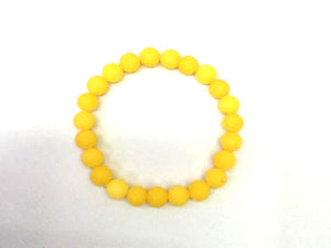 Matte Color Jade Yellow Bracelet 6Mm