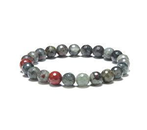 African Bloodstone 8mm Faceted Beads Bracelet