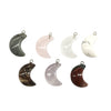Assorted Stone Moon Shape Pendant 18X25mm
