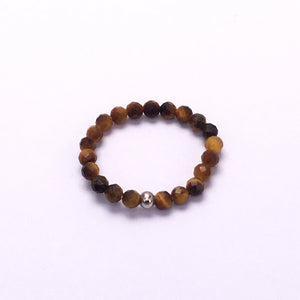 Tiger Eye Faceted Beads Ring 3mm