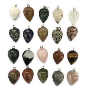 Assorted Natural Stone Pinecone Shape Pendant 16X22mm