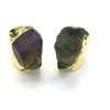 Fluorite rough freeform 15-20mm gold ring