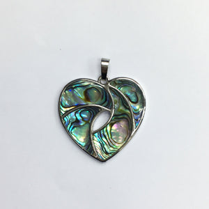 Abalone Mosaic Heart Shape Pendant 35X35mm