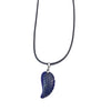 Colored Lapis Wing Shape Pendant 17X35mm  Leather Cord Necklace