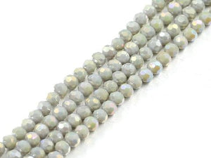 Thunder Polish Glass Crystal Gray Faceted Rounds 4Mm