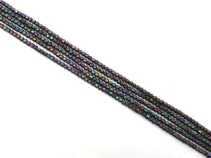 Matte Coated Hematite Rainbow Hexagon Beads 3Mm