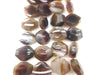 Color Agate Brown Faceted Free Form 20X30-30X45Mm