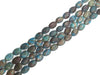 Blue Wooden Jasper Flat Oval 12X16Mm