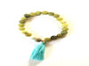Olive Jade Tassel Bracelet 8Mm