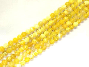 Color Yellow Fire Agate Faceted Rounds 6Mm