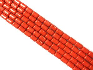 Resin Red Bamboo Coral Tube 9X12Mm