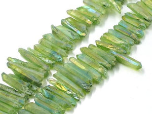 Matte Crystal Quartz Ab Green Stick(Egaduated) 8X25-12X50Mm