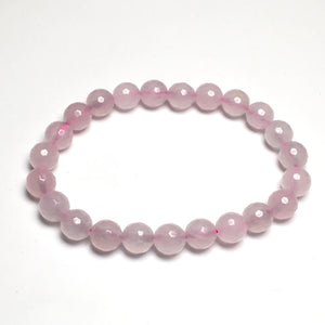 Rose Quartz 8mm Faceted Beads Bracelet