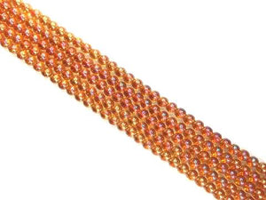 Glass Ab Orange Round Beads 6Mm
