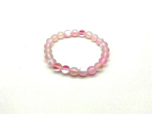 Matte Candy Color Glass Baby Pink Bracelet 8Mm