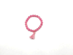 Gream Jade Pink Tassel Bracelet 8Mm
