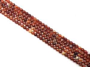 Color Sardonyx Red Faceted Rounds 6Mm
