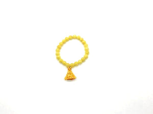 Gream Jade Yellow Tassel Bracelet 8Mm