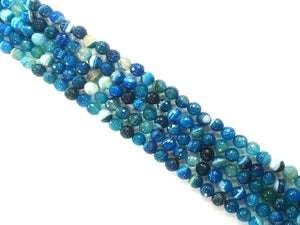 Blue Sardonyx Faceted Rounds 6Mm
