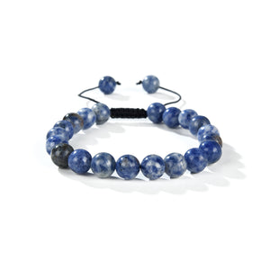 African Sodalite Round Beads Slide Bracelet 8mm