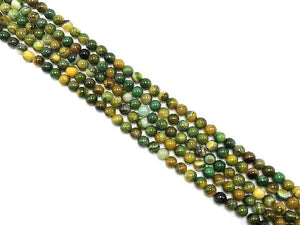 Color Sardonyx Yellow Green Round Beads 8Mm