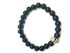 Black Onyx Silver Skull Beadad Bracelet 8Mm