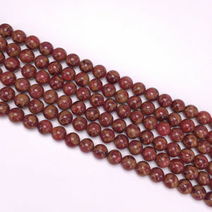 Red Mosaic Quartz Round Beads 4mm