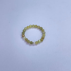 Green Garnet Faceted Beads Ring 3mm