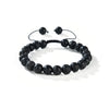 Black Lava Stone Round Beads Slide Bracelet 8mm