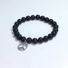 Shungite Round Beads With Peace Accessory Bracelet 8mm
