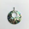 Abalone Mosaic Donut Shape Pendant 40mm