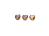 Glass Purple Yellow Heart Ring Surface 12Mm