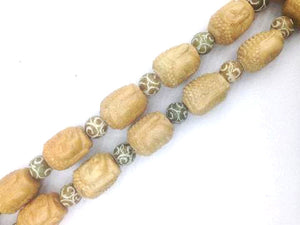 Shoushan Stone Khaki Carvde Beads 22X28Mm