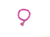 Matte Treated Color Jade Peach Tassel Bracelet 8Mm