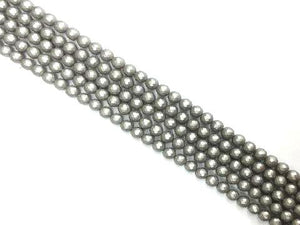 Matte Shell Pearl Silver Faceted Rounds 10Mm