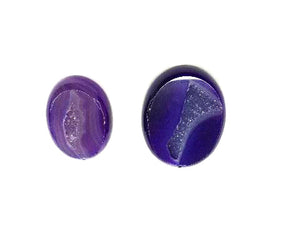 Color Agate Purple Flat Oval Pendant 30X40-40X50